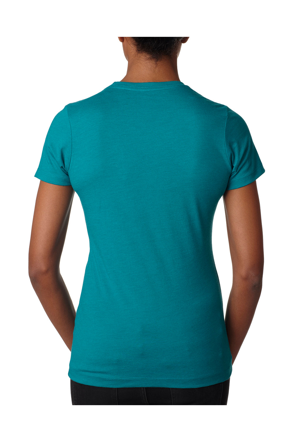 Next Level 6610 Womens CVC Jersey Short Sleeve Crewneck T-Shirt Teal Green Back