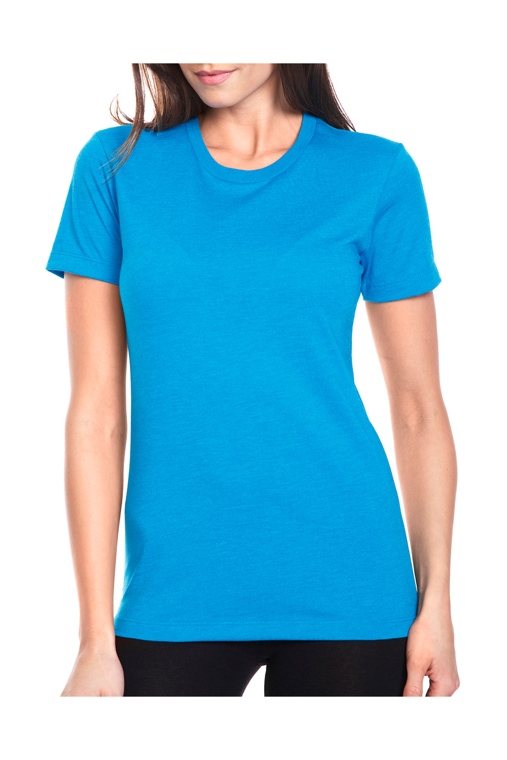 Next Level 6610 Womens CVC Jersey Short Sleeve Crewneck T-Shirt Turquoise Blue Front
