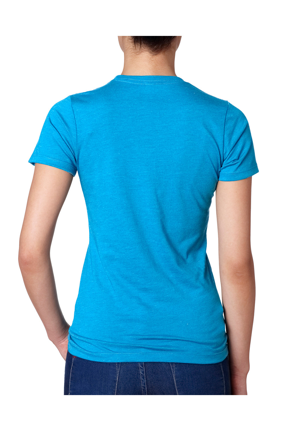 Next Level 6610 Womens CVC Jersey Short Sleeve Crewneck T-Shirt Turquoise Blue Back