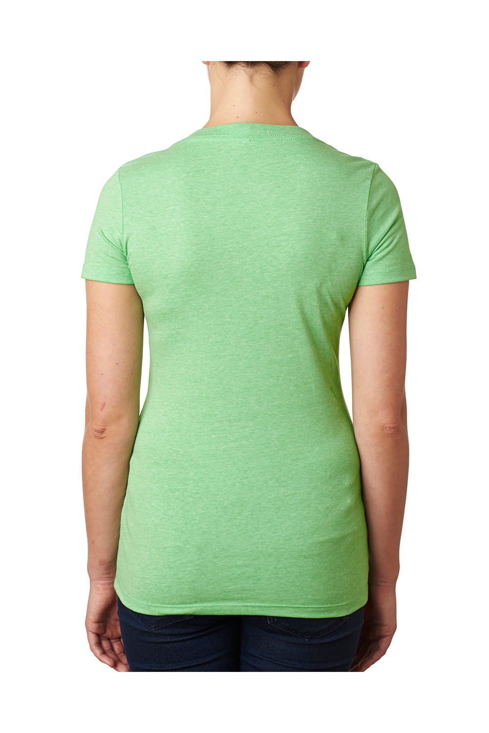Next Level 6640 Womens CVC Jersey Short Sleeve V-Neck T-Shirt Apple Green Back