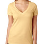 Next Level Womens CVC Jersey Short Sleeve V-Neck T-Shirt - Banana Cream Yellow - Closeout