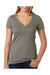 Next Level 6640 Womens CVC Jersey Short Sleeve V-Neck T-Shirt Warm Grey Front