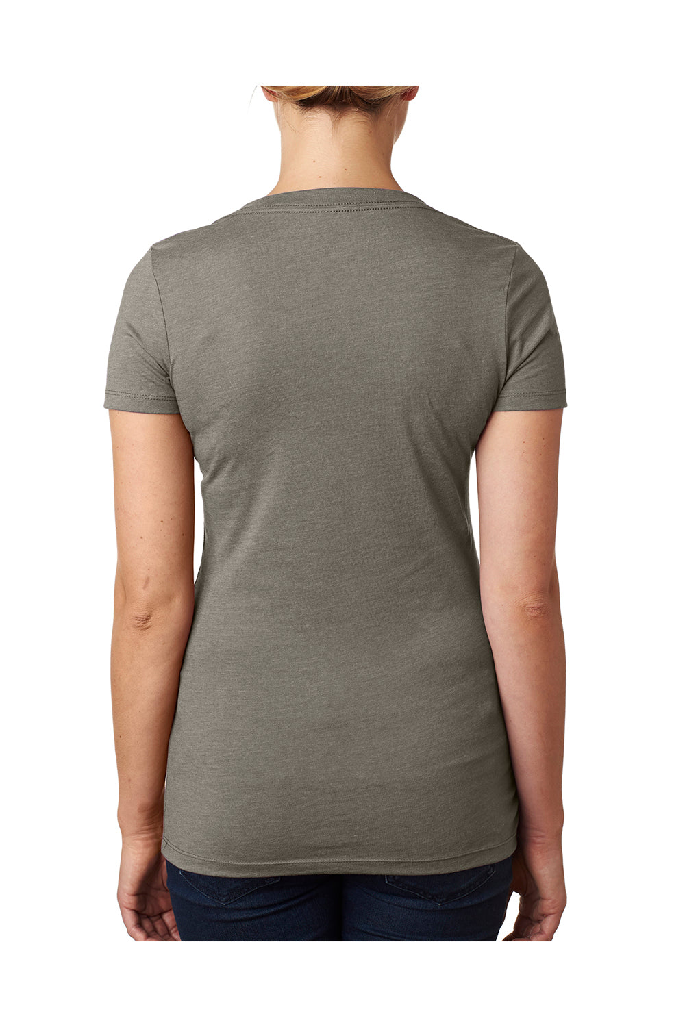 Next Level 6640 Womens CVC Jersey Short Sleeve V-Neck T-Shirt Warm Grey Back