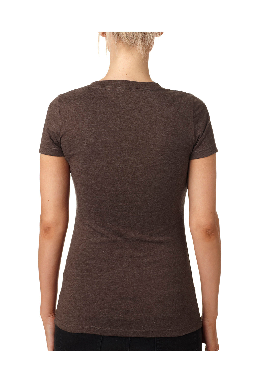 Next Level 6640 Womens CVC Jersey Short Sleeve V-Neck T-Shirt Espresso Brown Back