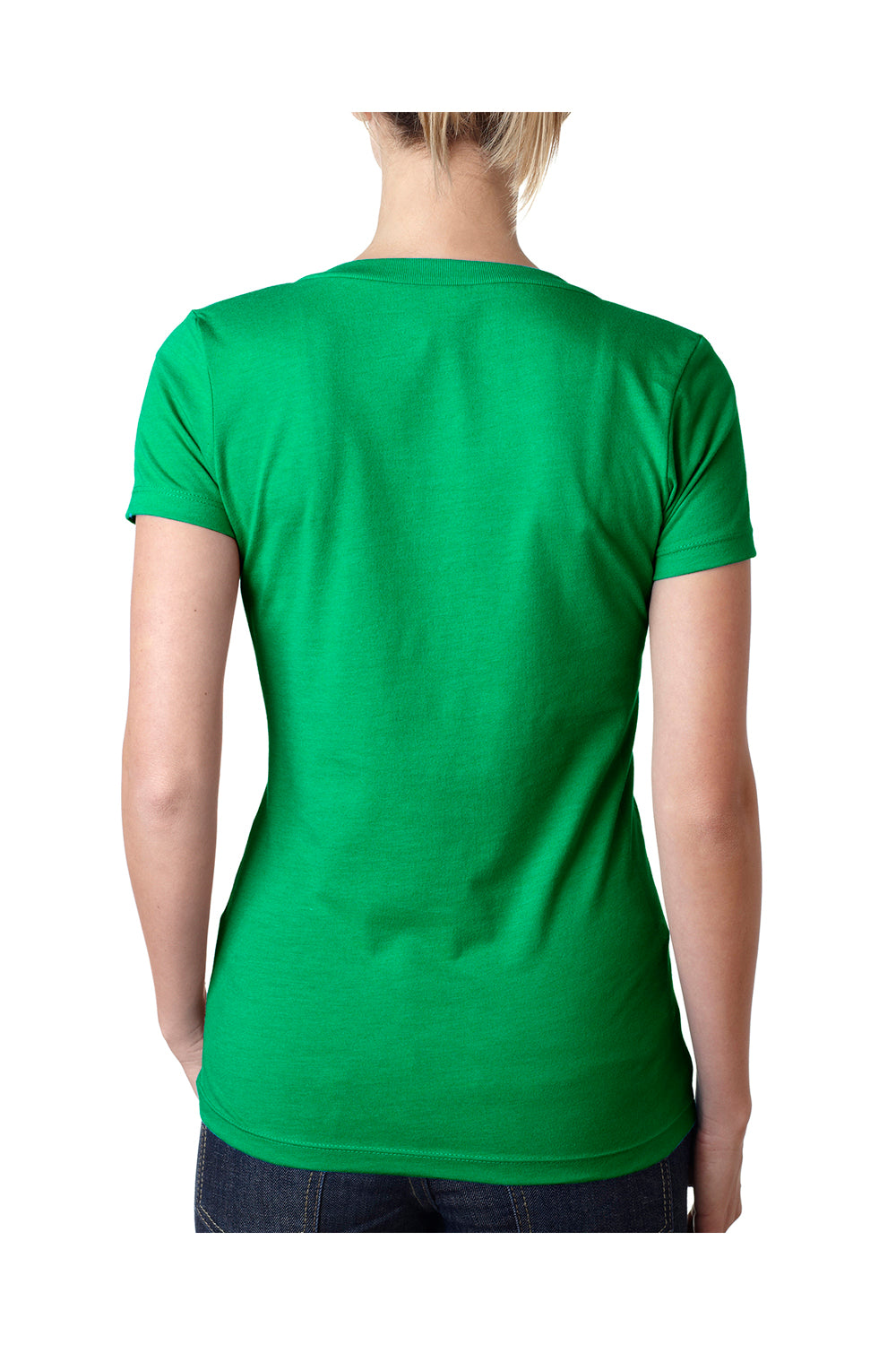 Next Level 6640 Womens CVC Jersey Short Sleeve V-Neck T-Shirt Kelly Green Back