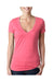 Next Level 6640 Womens CVC Jersey Short Sleeve V-Neck T-Shirt Hot Pink Front