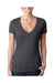 Next Level 6640 Womens CVC Jersey Short Sleeve V-Neck T-Shirt Charcoal Grey Front
