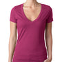 Next Level Womens CVC Jersey Short Sleeve V-Neck T-Shirt - Lush Pink - Closeout