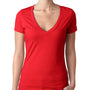 Next Level Womens CVC Jersey Short Sleeve V-Neck T-Shirt - Red - Closeout
