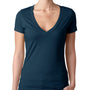 Next Level Womens CVC Jersey Short Sleeve V-Neck T-Shirt - Midnight Navy Blue - Closeout