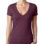 Next Level Womens CVC Jersey Short Sleeve V-Neck T-Shirt - Plum Purple - Closeout