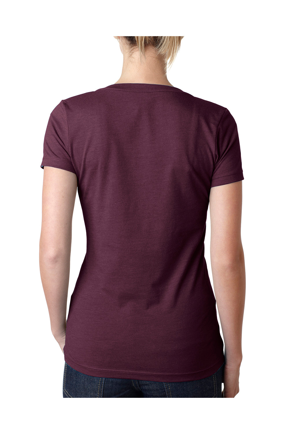 Next Level 6640 Womens CVC Jersey Short Sleeve V-Neck T-Shirt Plum Purple Back