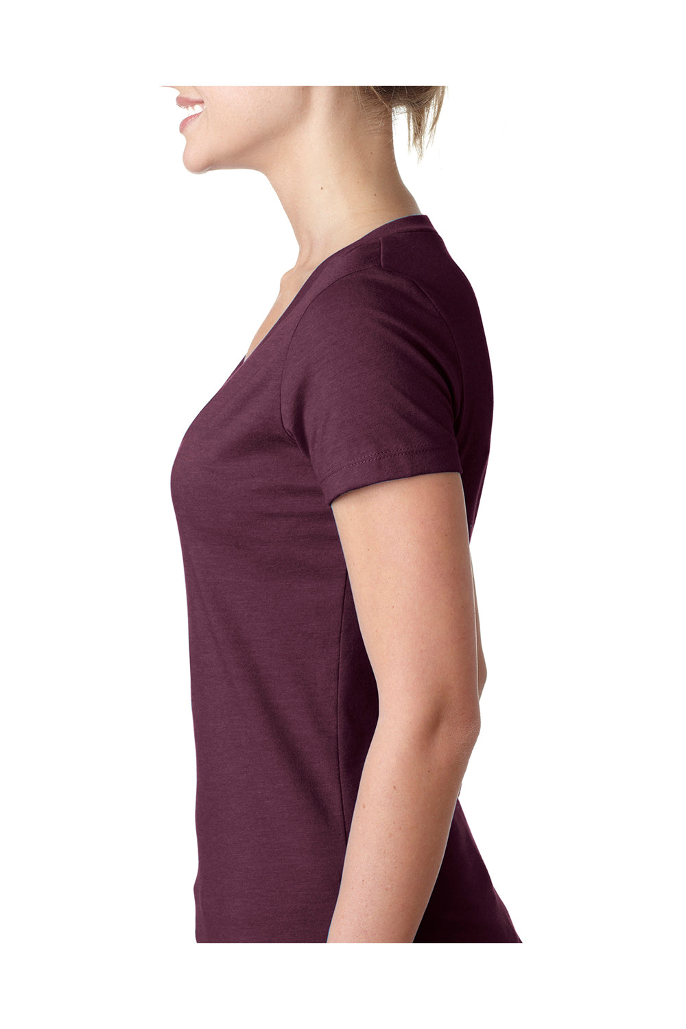 Next Level 6640 Womens CVC Jersey Short Sleeve V-Neck T-Shirt Plum Purple Side