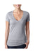 Next Level 6640 Womens CVC Jersey Short Sleeve V-Neck T-Shirt Heather Dark Grey Front
