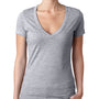 Next Level Womens CVC Jersey Short Sleeve V-Neck T-Shirt - Heather Dark Grey - Closeout