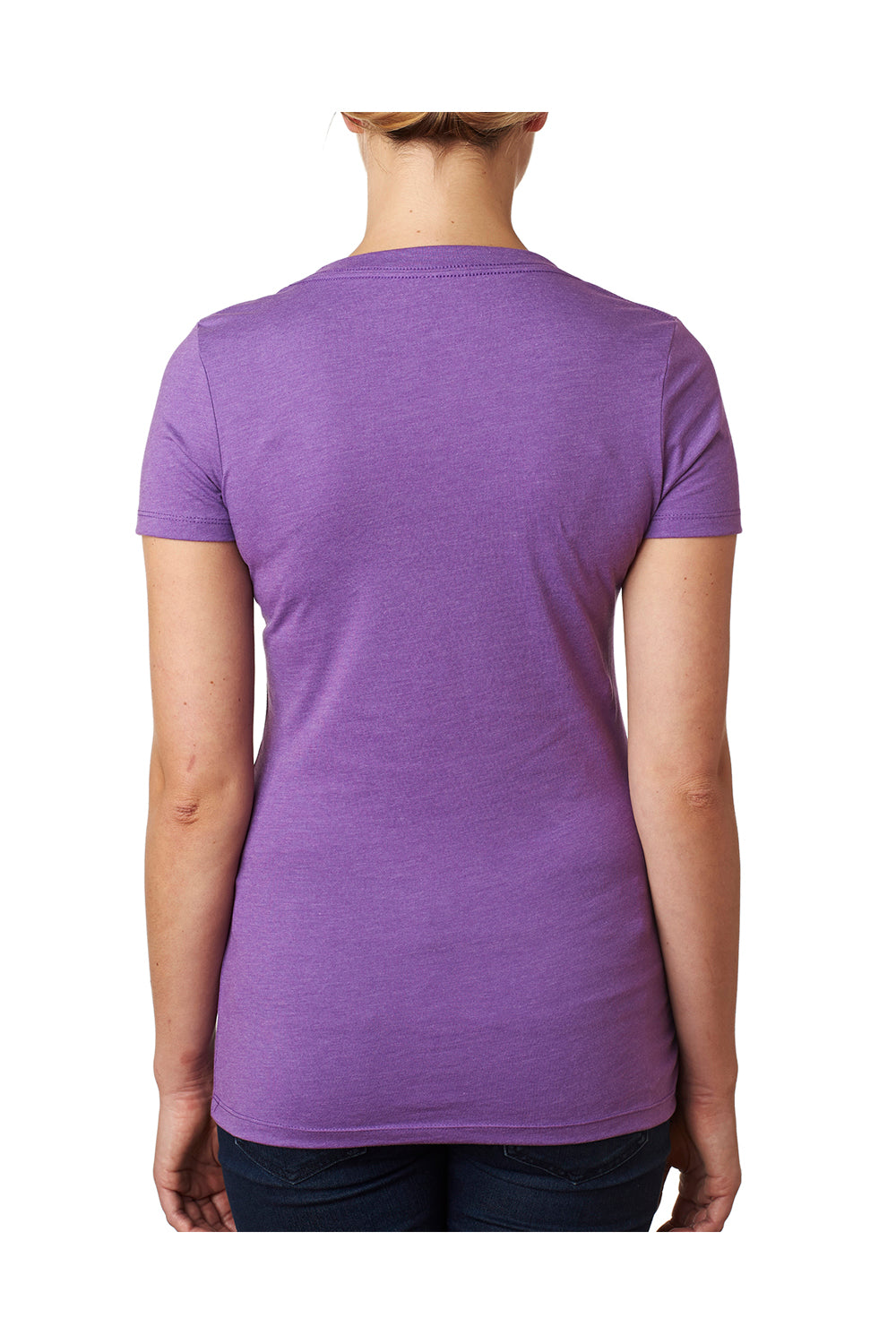 Next Level 6640 Womens CVC Jersey Short Sleeve V-Neck T-Shirt Purple Berry Back