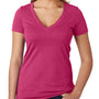 Next Level Womens CVC Jersey Short Sleeve V-Neck T-Shirt - Raspberry Pink - Closeout