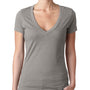Next Level Womens CVC Jersey Short Sleeve V-Neck T-Shirt - Stone Grey - Closeout