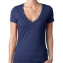 Next Level Womens CVC Jersey Short Sleeve V-Neck T-Shirt - Storm Blue - Closeout