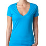 Next Level Womens CVC Jersey Short Sleeve V-Neck T-Shirt - Turquoise Blue - Closeout