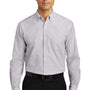 Port Authority Mens SuperPro Oxford Wrinkle Resistant Long Sleeve Button Down Shirt w/ Pocket - Gusty Grey