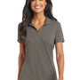 Port Authority Womens Cotton Touch Performance Moisture Wicking Short Sleeve Polo Shirt - Smoke Grey