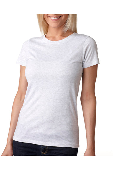 Next Level 6710 Womens Jersey Short Sleeve Crewneck T-Shirt Heather White Front
