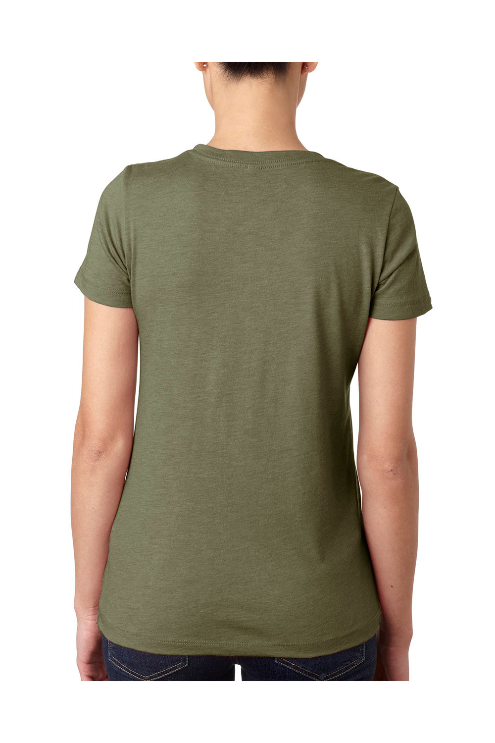Next Level 6710 Womens Jersey Short Sleeve Crewneck T-Shirt Military Green Back