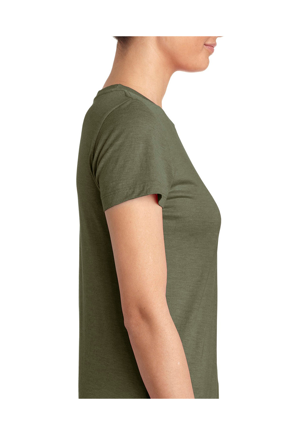 Next Level 6710 Womens Jersey Short Sleeve Crewneck T-Shirt Military Green Side