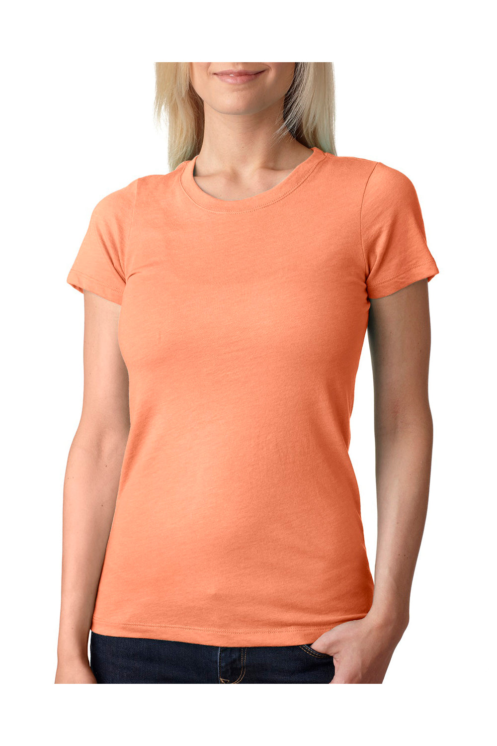 Next Level 6710 Womens Jersey Short Sleeve Crewneck T-Shirt Light Orange Front