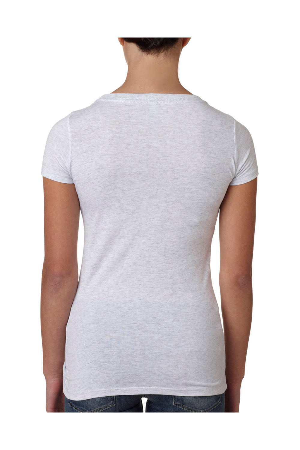 Next Level 6730 Womens Jersey Short Sleeve Scoop Neck T-Shirt Heather White Back
