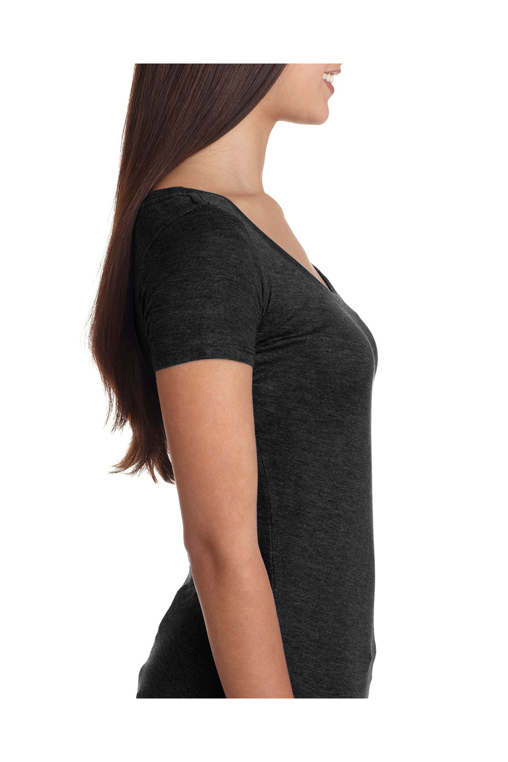 Next Level 6730 Womens Jersey Short Sleeve Scoop Neck T-Shirt Black Side