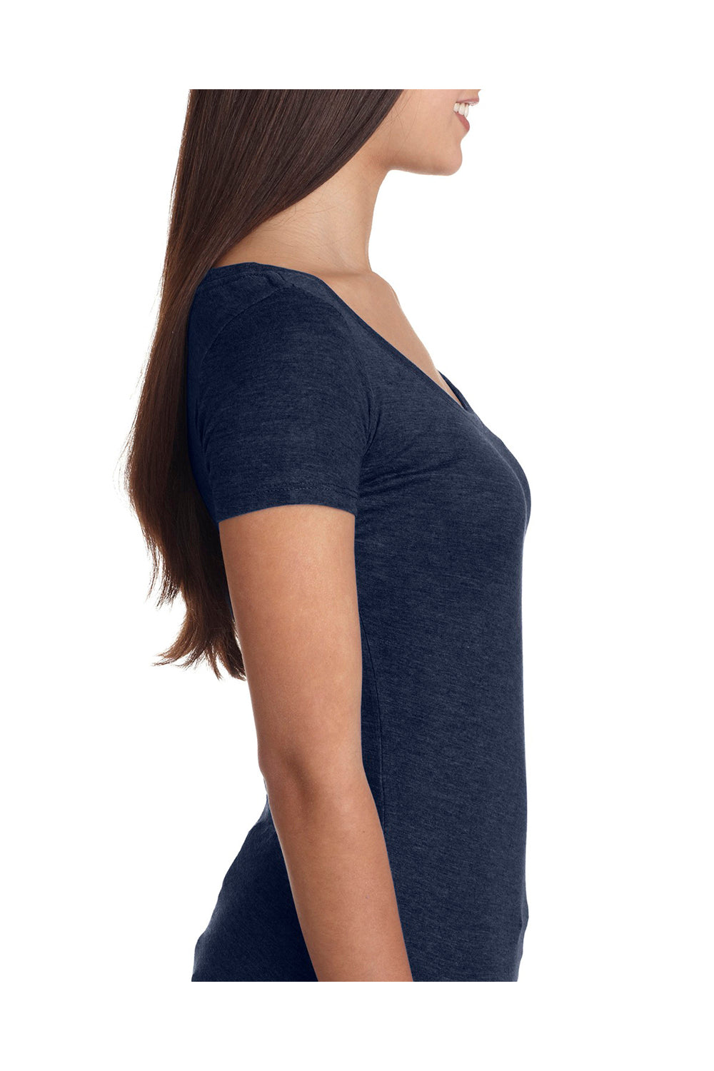 Next Level 6730 Womens Jersey Short Sleeve Scoop Neck T-Shirt Navy Blue Side