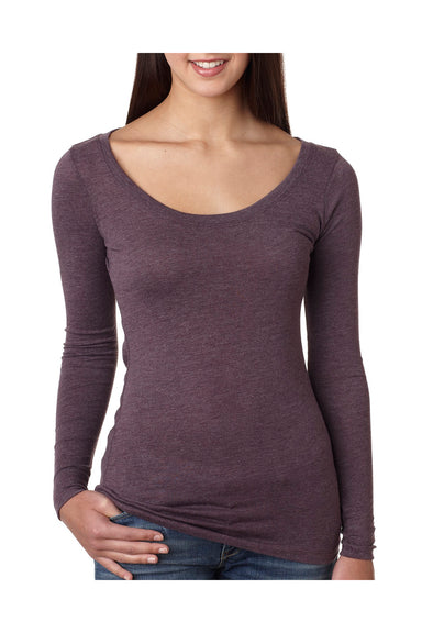 Next Level 6731 Womens Jersey Long Sleeve Scoop Neck T-Shirt Purple Front