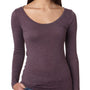 Next Level Womens Jersey Long Sleeve Scoop Neck T-Shirt - Vintage Purple - Closeout