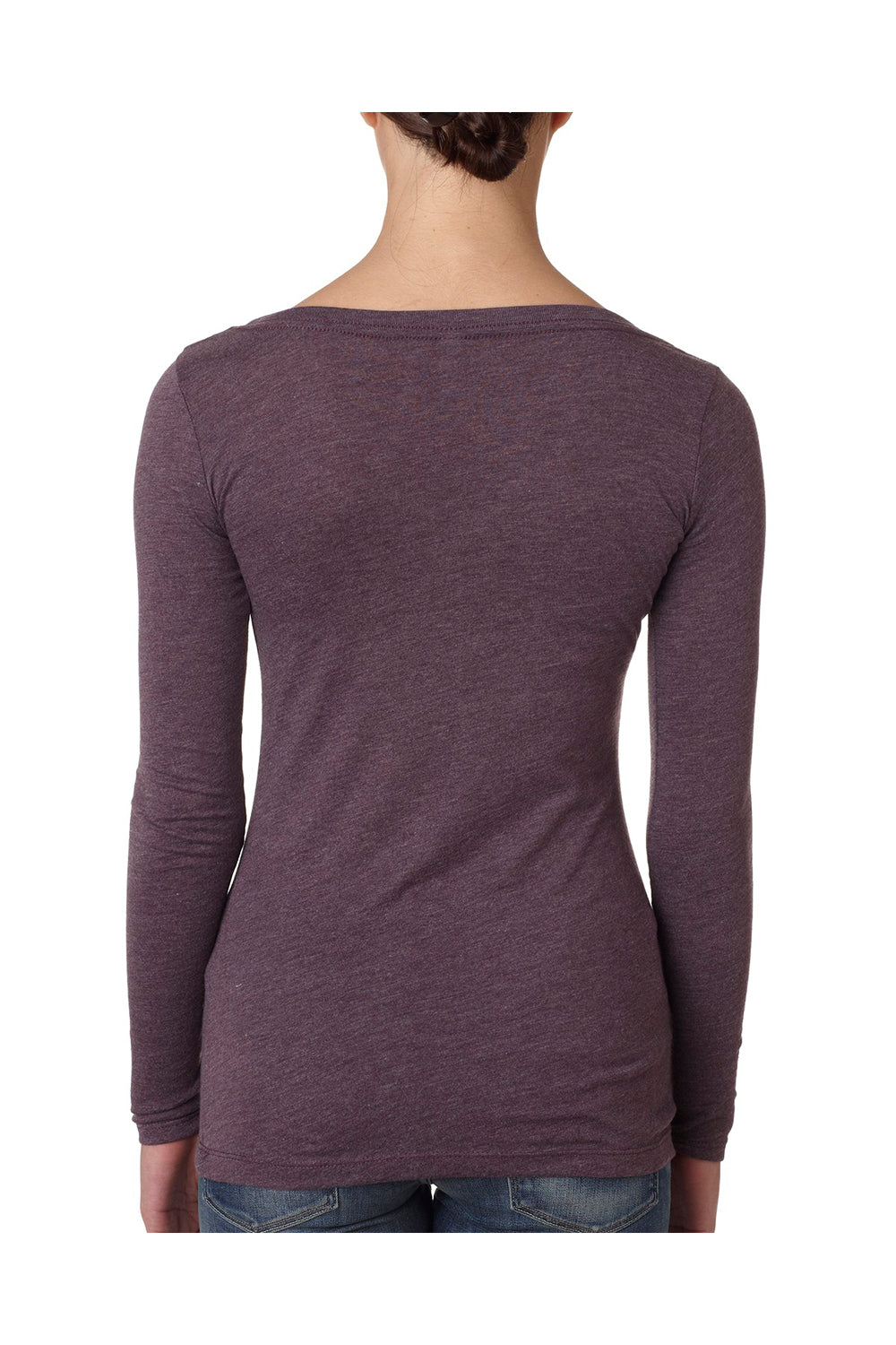 Next Level 6731 Womens Jersey Long Sleeve Scoop Neck T-Shirt Purple Back
