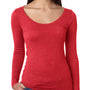 Next Level Womens Jersey Long Sleeve Scoop Neck T-Shirt - Vintage Red - Closeout