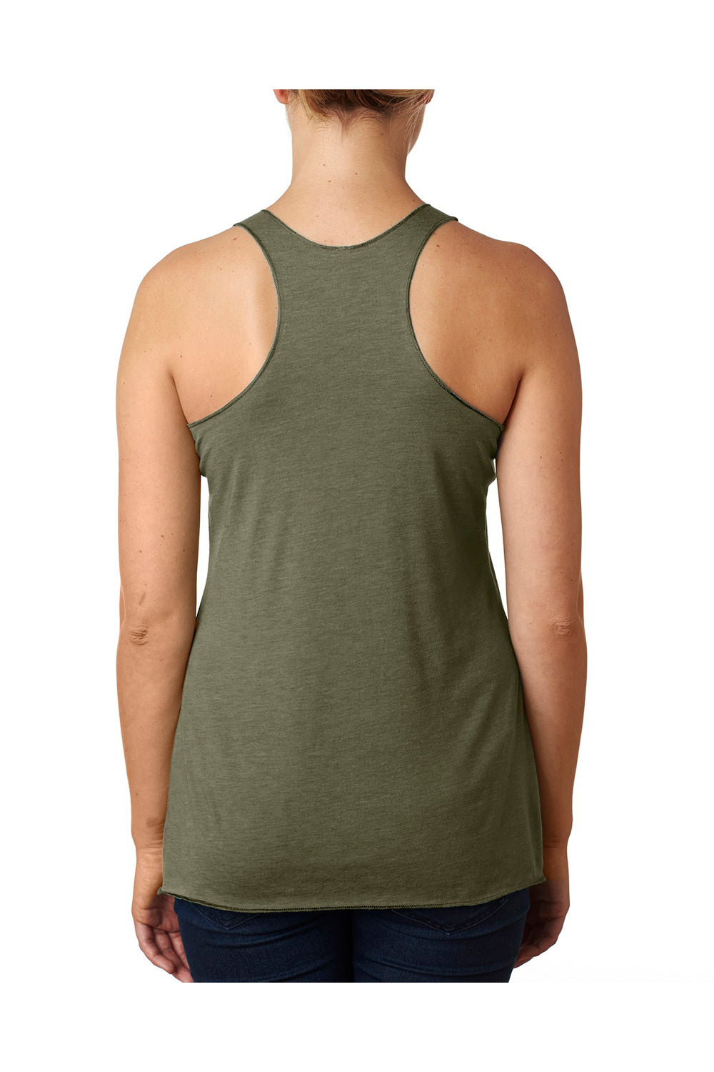 Next Level 6733 Womens Tank Top Military Green Back