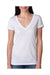 Next Level 6740 Womens Jersey Short Sleeve V-Neck T-Shirt Heather White Front