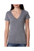 Next Level 6740 Womens Jersey Short Sleeve V-Neck T-Shirt Heather Grey Front