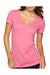 Next Level 6740 Womens Jersey Short Sleeve V-Neck T-Shirt Pink Front