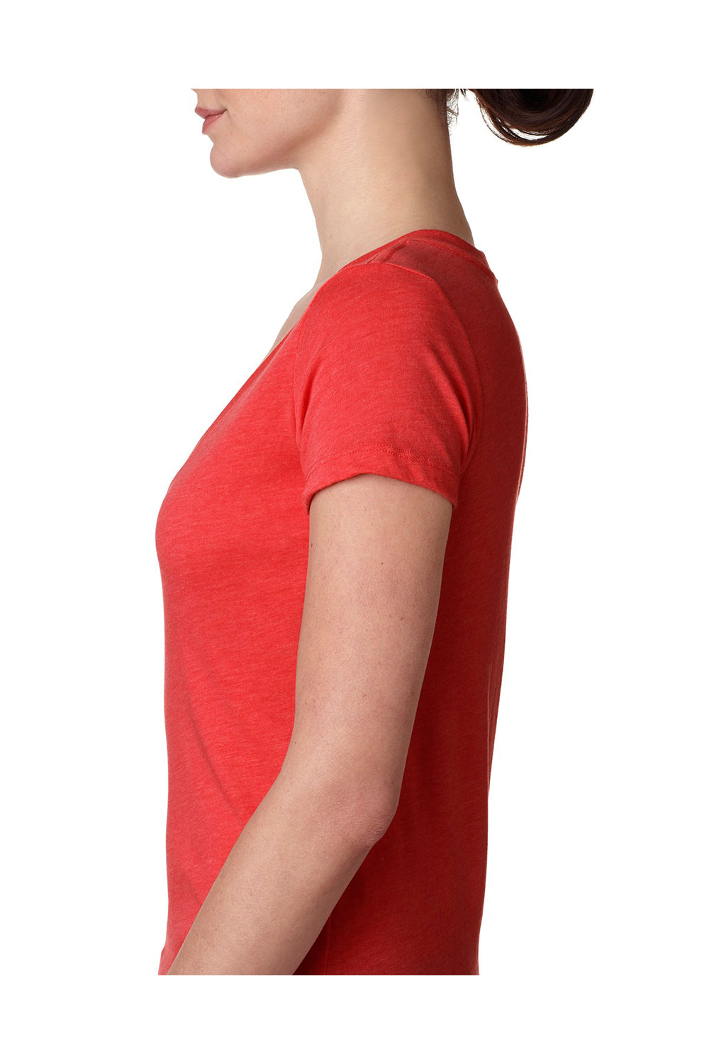 Next Level 6740 Womens Jersey Short Sleeve V-Neck T-Shirt Red Side