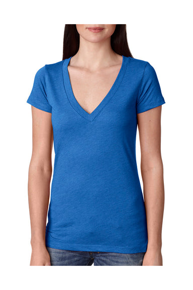 Next Level 6740 Womens Jersey Short Sleeve V-Neck T-Shirt Royal Blue Front