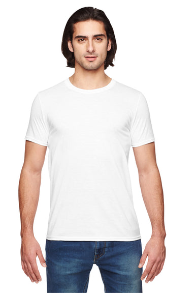 Anvil 6750 Mens Short Sleeve Crewneck T-Shirt White Front