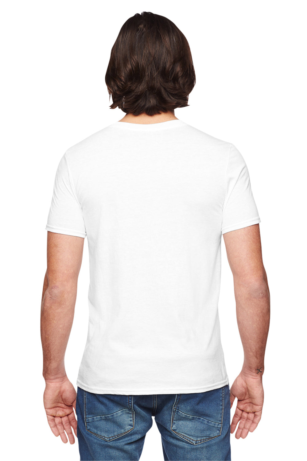 Anvil 6750 Mens Short Sleeve Crewneck T-Shirt White Back