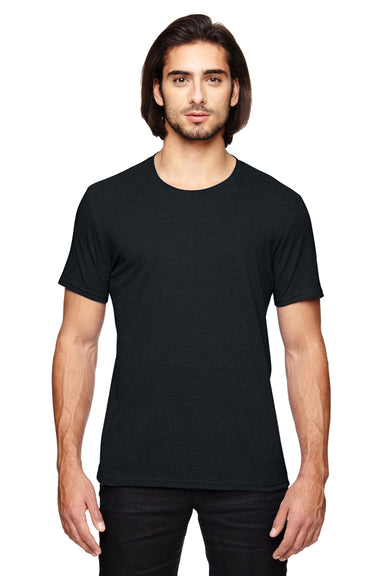 Anvil 6750 Mens Short Sleeve Crewneck T-Shirt Black Front