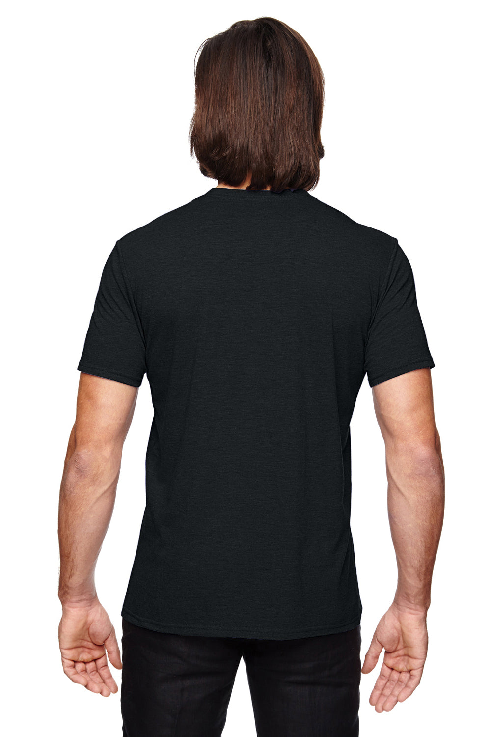 Anvil 6750 Mens Short Sleeve Crewneck T-Shirt Black Back