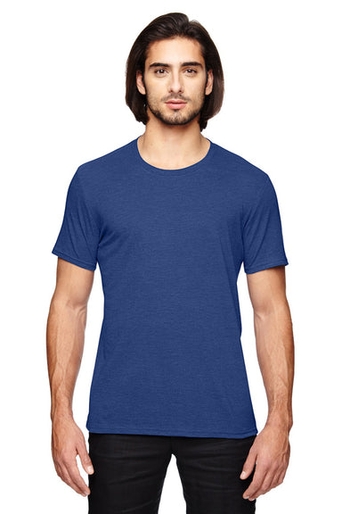 Anvil 6750 Mens Short Sleeve Crewneck T-Shirt Heather Blue Front