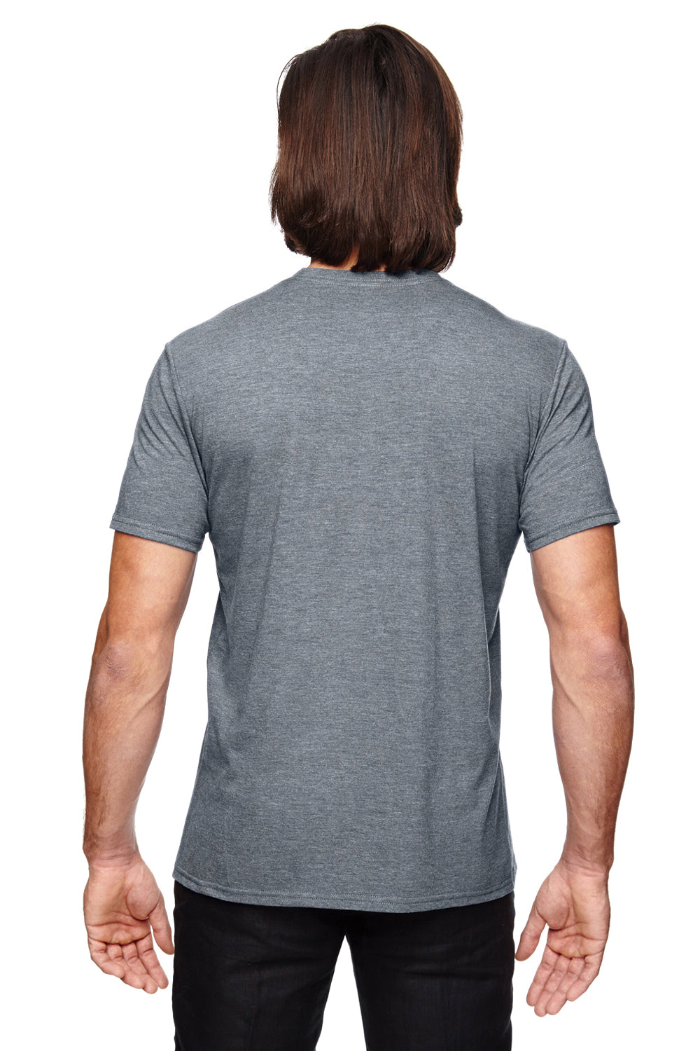 Anvil 6750 Mens Short Sleeve Crewneck T-Shirt Heather Graphite Grey Back