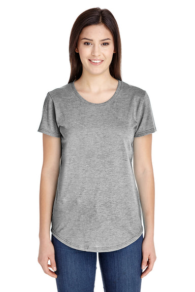 Anvil 6750L Womens Short Sleeve Crewneck T-Shirt Heather Grey Front